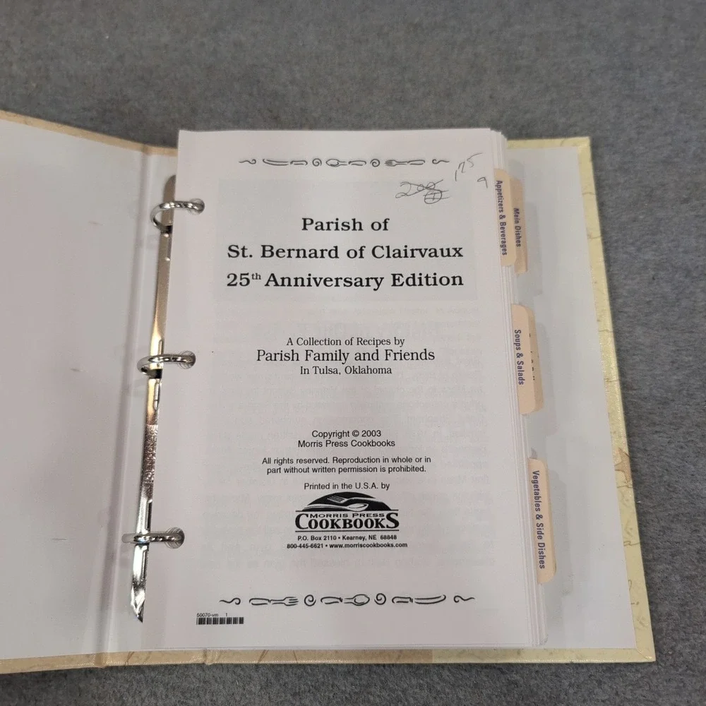 St. Bernard of Clairvaux 25th Anniversary Parish Cookbook Tulsa‎ Oklahoma 2003